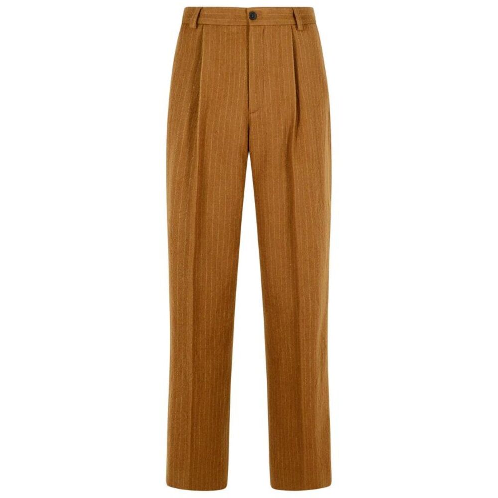 Dries Van Noten 'Penrud' Straight Brown Wool Pants Men